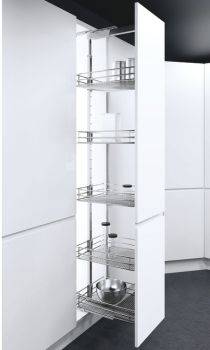 Vauth Sagel Tal Larder Pull Out Larder Unit - Saphir Mesh Chrome Wire Baskets