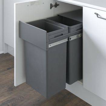Hafele Waste Boss - 400mm door, 2 bins - pull out kitchen cupboard bin