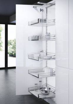 Vauth-Sagel Tal Gate, Swing Out Larder Unit - Artline Glass Sided Chrome Baskets