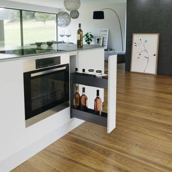 Storage Basket Set, for Cabinet Width 150 mm, 90°, Vauth-Sagel VS SUB Slim - Planero Lava Grey