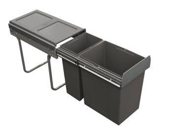 Tek - 300mm door, 2 bins - under sink pull out kitchen cupboard bin