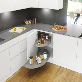 Pull Out Shelving Unit, Grey Base with Silver Rail Shelves, Vauth-Sagel Cornerstone® Maxx