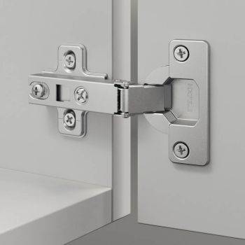 Hafele Metalla A, 110 degree slide on soft close kitchen cabinet hinge, for full overlay mounted doors - Nickel plated