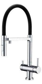 Clearwater Filter Pro Bellatrix, Dual Lever, Professional, 3-in-1 Filtered Water Kitchen Tap with Pull Out Spray