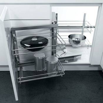 Swing Out Corner Storage, Classic Chrome Linear Wire Baskets, Vauth-Sagel, VS COR Fold