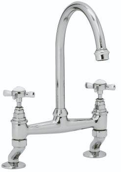 Clearwater Cottage, Dual Lever, C-Spout, Traditional Belfast Bridge Kitchen Tap