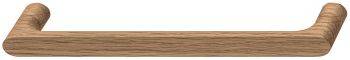 Hafele Lymington solid wood D-handle with rounded profile  208mm length  192mm fixing centres  oak lacquered finish