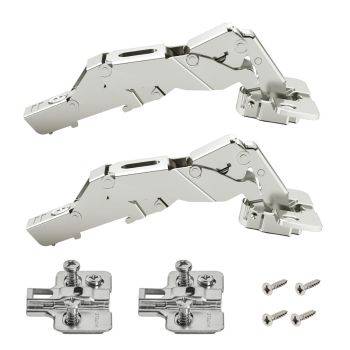 Set of 2 Hafele Metalla 310, 155 degree click on soft close kitchen cabinet hinges - Nickel plated