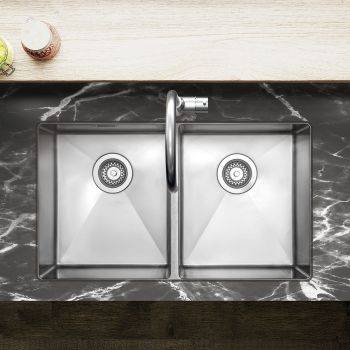 Clearwater Jazz Stainless Steel Double Bowl Inset or Undermount Kitchen Sink