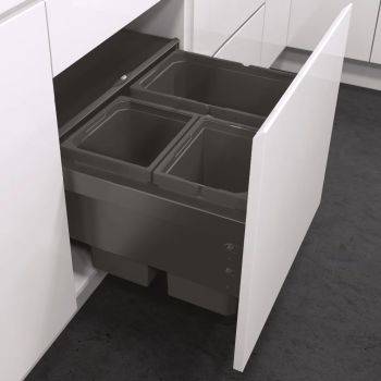 Vauth Sagel ENVI Space Pro - 500mm door, 3 bins - integrated under drawerline pull out kitchen cupboard bin