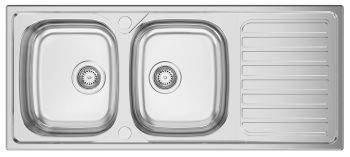 Clearwater Okio Stainless Steel Double Bowl & Reversible Drainer Inset Kitchen Sink - Stainless Steel
