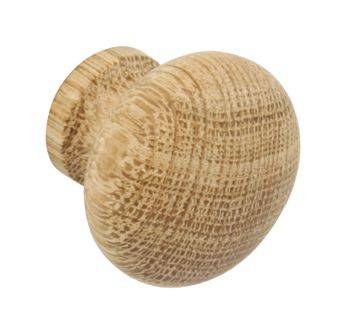 End Grain 44mm Unfinished Oak Kitchen Door Turned Knob
