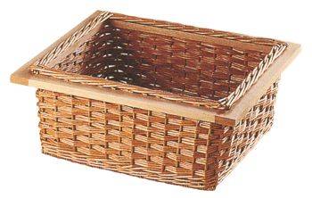 Wicker Basket, Natural with Beech Frame