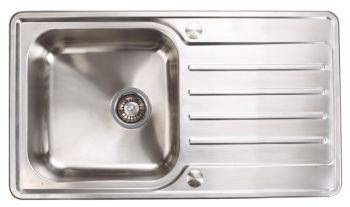 Häfele Abbey Polished Stainless steel 340 mm Single bowl Inset Kitchen Sink with drainer