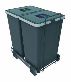 Ecofill - 400mm door, 2 bins - pull out kitchen cupboard bin