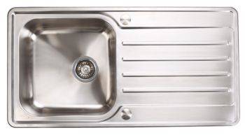 Häfele Abbey Polished Stainless steel 400 mm Single bowl Inset Kitchen Sink with drainer