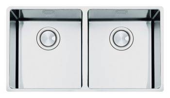 Smeg Mira Brushed Stainless steel Double bowl Undermount Kitchen Sink - VSTR3434-2