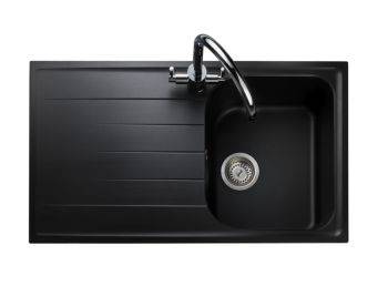 Rangemaster Amethyst Granite 348 mm Single bowl Inset Kitchen Sink with drainer - AME860