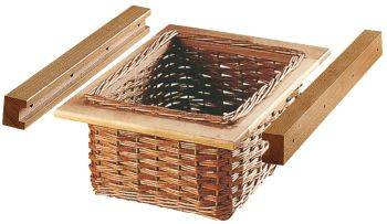 Wicker Basket Set, with Runners, for Cabinet Width 500 mm