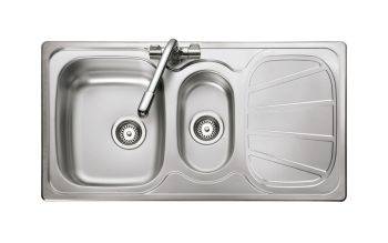 Rangemaster Baltimore Polished Stainless steel 1.5 bowl Inset Kitchen Sink with drainer - BL9502