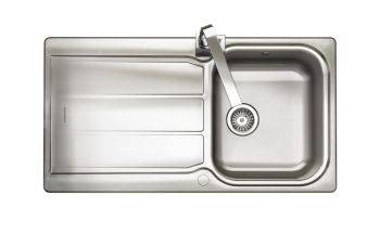 Rangemaster Glendale Polished Stainless steel 360 mm Single bowl Inset Kitchen Sink with drainer - GL9501