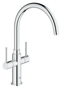 Grohe Ambi Cosmopolitan, Dual lever, C-Spout, Polished chrome Kitchen Mixer Tap