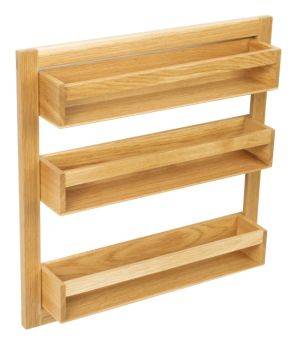 Spice Rack, Clear Lacquered European Oak