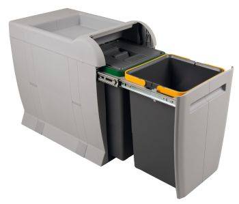 City - 400mm door, 2 bins - under sink pull out kitchen cupboard bin