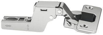 Hafele Metalla A, 110 degree slide on soft close kitchen cabinet hinge, for inset mounted doors - Nickel plated