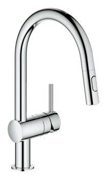Grohe Vento C-Spout Single Lever Pull Out Spray Mixer Tap