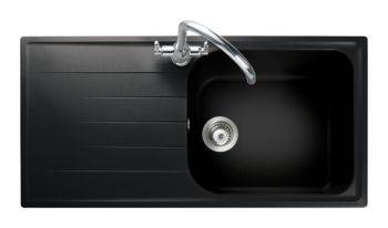 Rangemaster Amethyst Granite 482mm Single bowl Inset Kitchen Sink with drainer