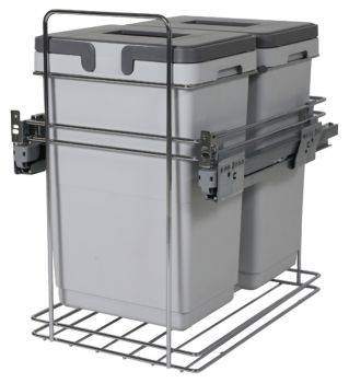 Kombi over extension - 400mm door, 2 bins - pull out kitchen cupboard bin