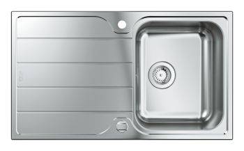 Grohe K500 Satin Stainless steel 340 mm Single bowl Inset Kitchen Sink with drainer - 31 576 SD0