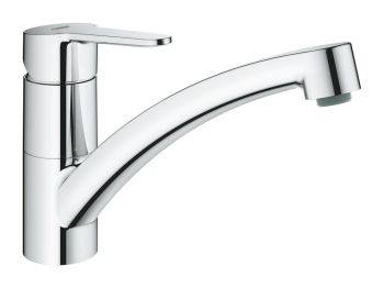Grohe BauEdge, Single lever, Low Spout, Polished chrome Kitchen Mixer Tap