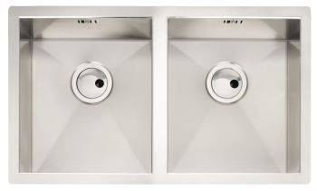 Abode Matrix R0 Brushed Stainless steel 2 bowl Undermount Kitchen Sink - AW5012-2