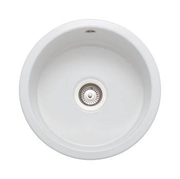 Rangemaster Rustique White Ceramic 385mm Undermount or Insetmount Kitchen Sink