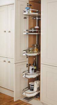 Hafele, Swing Out Larder Unit - Chrome Wire Solid White Base
