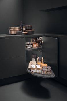 Fly Moon 3 Corner Pull Out Shelving Unit - Dark Grey