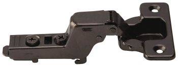 Hafele Metalla 310, 110 degree click on soft close kitchen cabinet hinge, for inset mounted doors - Black Nickel Plated