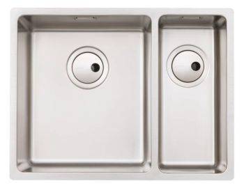 Abode Matrix R15 Brushed Stainless steel 1.5 bowl Square Inset or Undermount Kitchen Sink