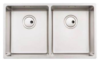 Abode Matrix R15 Brushed Stainless steel 2 bowl Inset or Undermount Kitchen Sink
