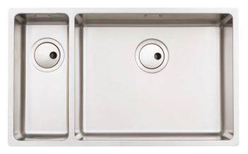 Abode Matrix R15 Brushed Stainless steel 1.5 bowl Inset or Undermount Kitchen Sink
