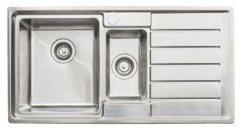Hafele Veneto Satin Stainless steel 1.5 bowl Inset Kitchen Sink with drainer