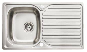 Hafele Irah Satin Stainless steel 400 mm Single bowl Inset Kitchen Sink with drainer