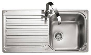 Rangemaster Sedona Brushed Stainless steel 400 mm Single bowl Inset Kitchen Sink with drainer