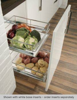 Pull Out Storage Basket Set, Chrome Linear Wire Baskets, for Cabinet Widths 300-600 mm, Soft Closing