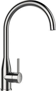 Schock Kavus single lever kitchen mixer tap with tall fixed spout and chrome finish  380mm total height