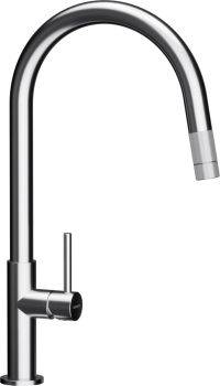 Schock Talia pull-out spray kitchen tap in chrome with single lever control and 360° swivelling spout