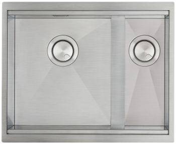 Clearwater Stark Smart Brushed Stainless steel 1.5 bowl Inset or Undermount Kitchen Sink - 600mm