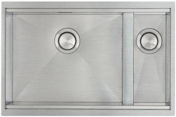 Clearwater Stark Smart Brushed Stainless steel 1.5 bowl Inset or Undermount Kitchen Sink - 740mm